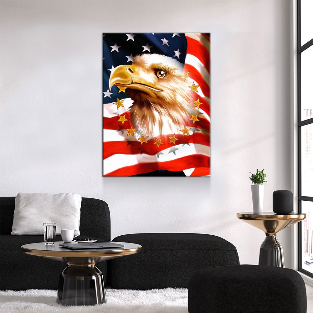 The Patriot Canvas Wall Art, Patriot Decor, American Flag, American Eagle, American Patriot