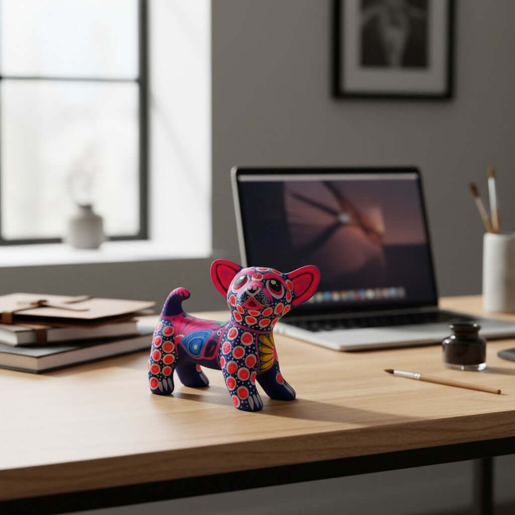 Alebrije Chihuahua Dog Figurine | Handmade Mexican Folk Art