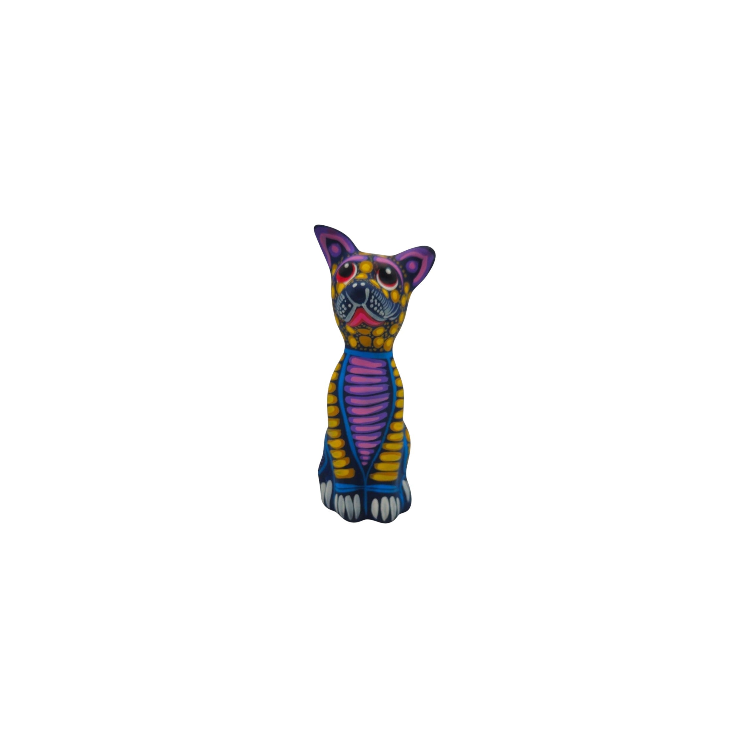 Alebrije Sitting Dog Statue | Hand-Painted Decorative Art