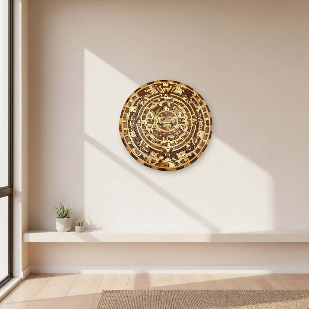 Mexican Aztec Warrior Calendar | Artwork with 11 Wood Types