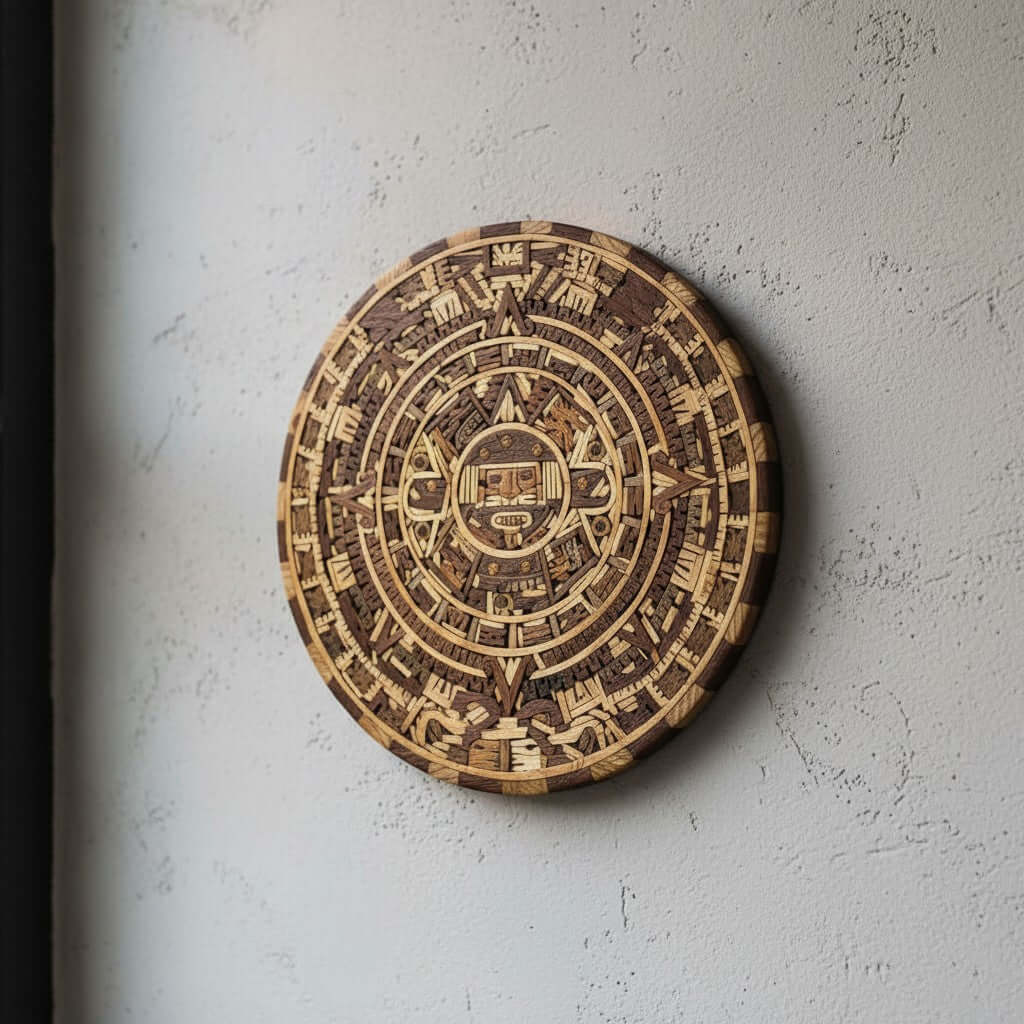 Mexican Aztec Warrior Calendar | Artwork with 11 Wood Types