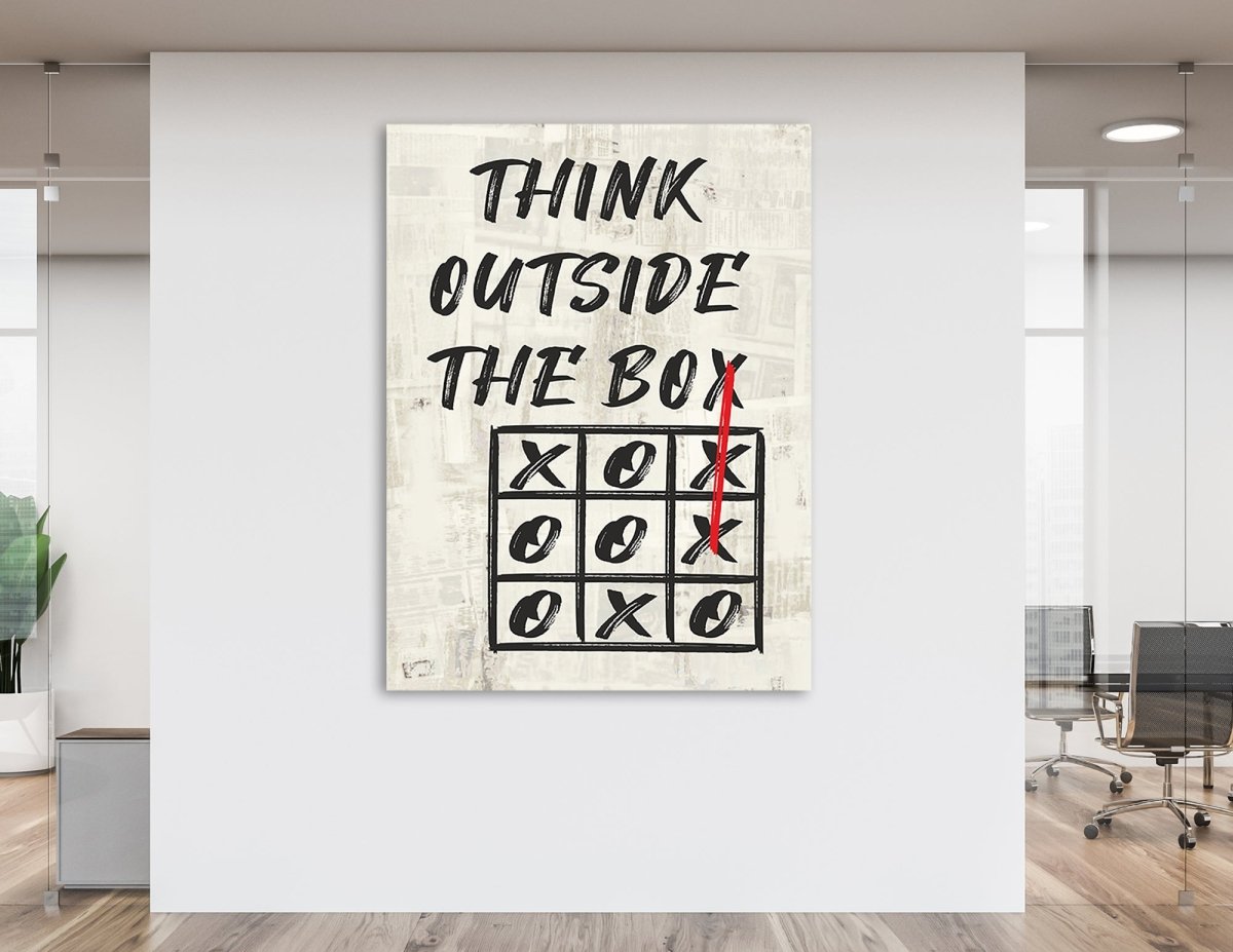 Think Outside The Box Canvas Wall Art, Motivational Art, Office Decor, Wall Art, Motivational Quotes, Office Inspiration