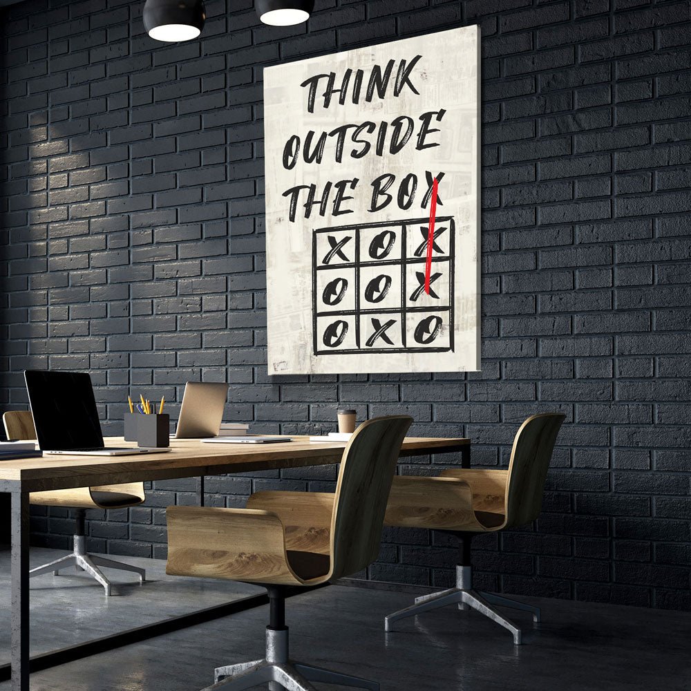 Think Outside The Box Canvas Wall Art, Motivational Art, Office Decor, Wall Art, Motivational Quotes, Office Inspiration
