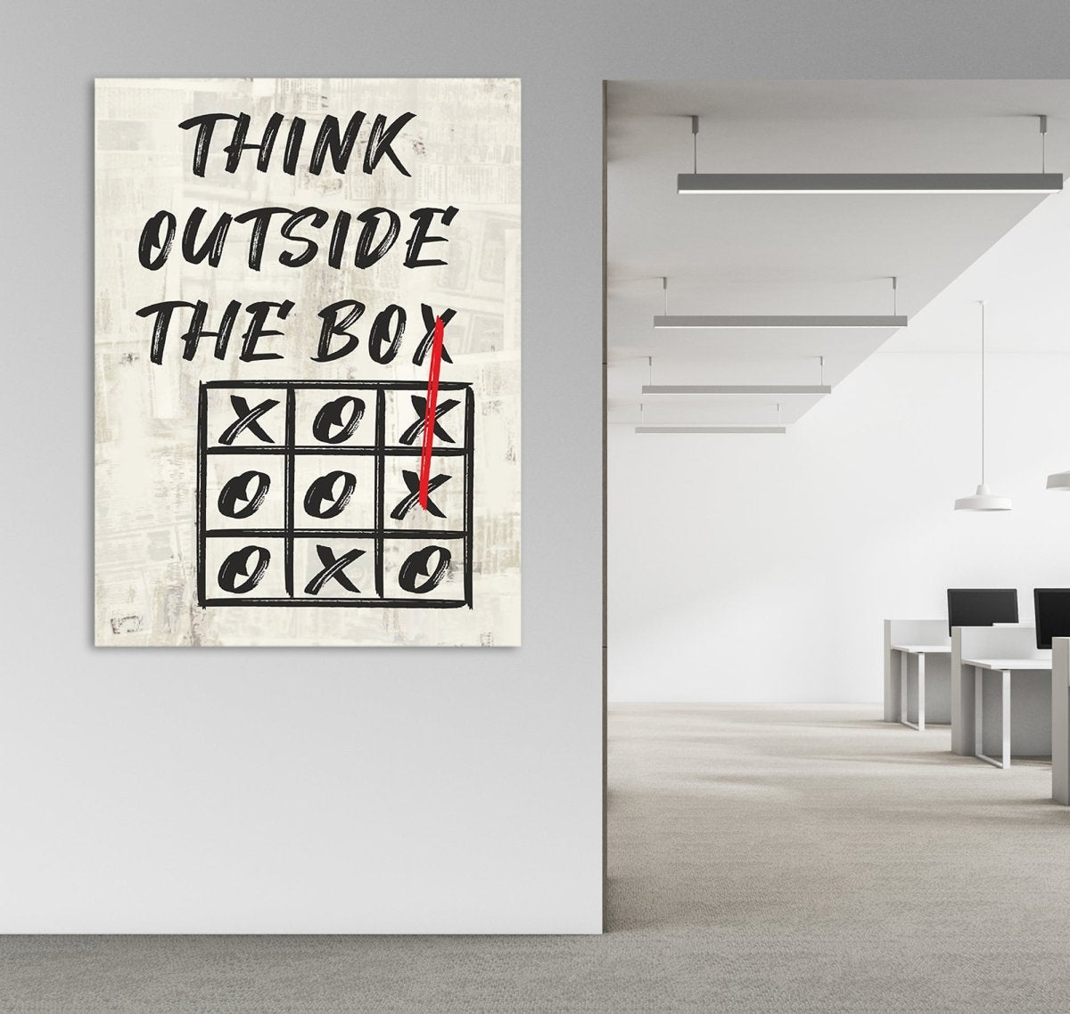 Think Outside The Box Canvas Wall Art, Motivational Art, Office Decor, Wall Art, Motivational Quotes, Office Inspiration