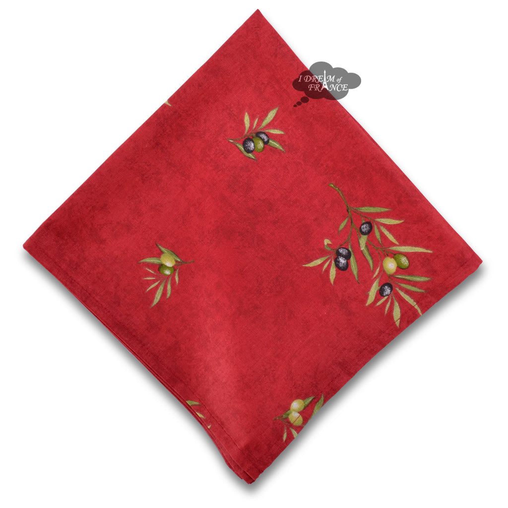 Clos des Oliviers Red Provence All-Over Cotton Napkin by Label France