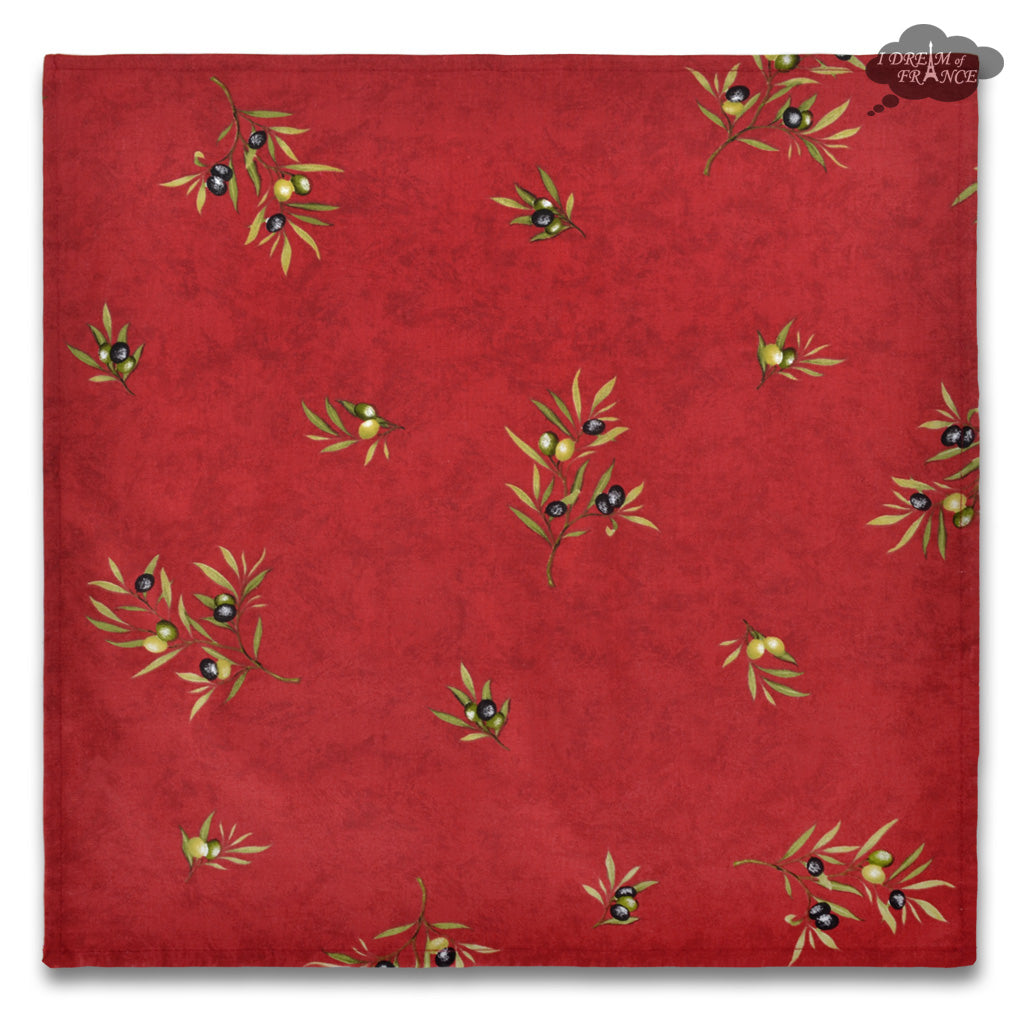 Clos des Oliviers Red Provence All-Over Cotton Napkin by Label France