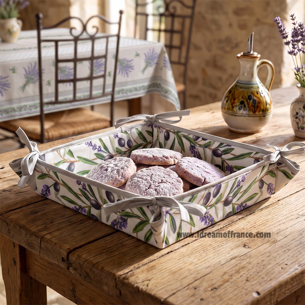 French bread basket - Acrylic-coated Cotton - Lauris natural | Tissus Toselli