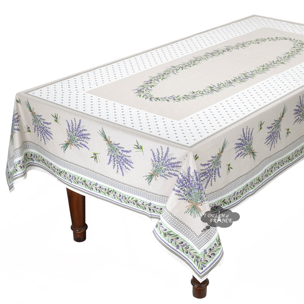 60x120" Rectangular Lauris Acrylic Coated Cotton Tablecloth by Tissus Toselli
