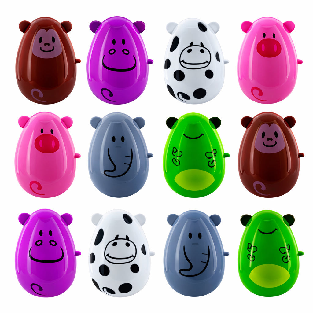 Set of 12 Animal-Themed Plastic Easter Eggs 2.25 Inches
