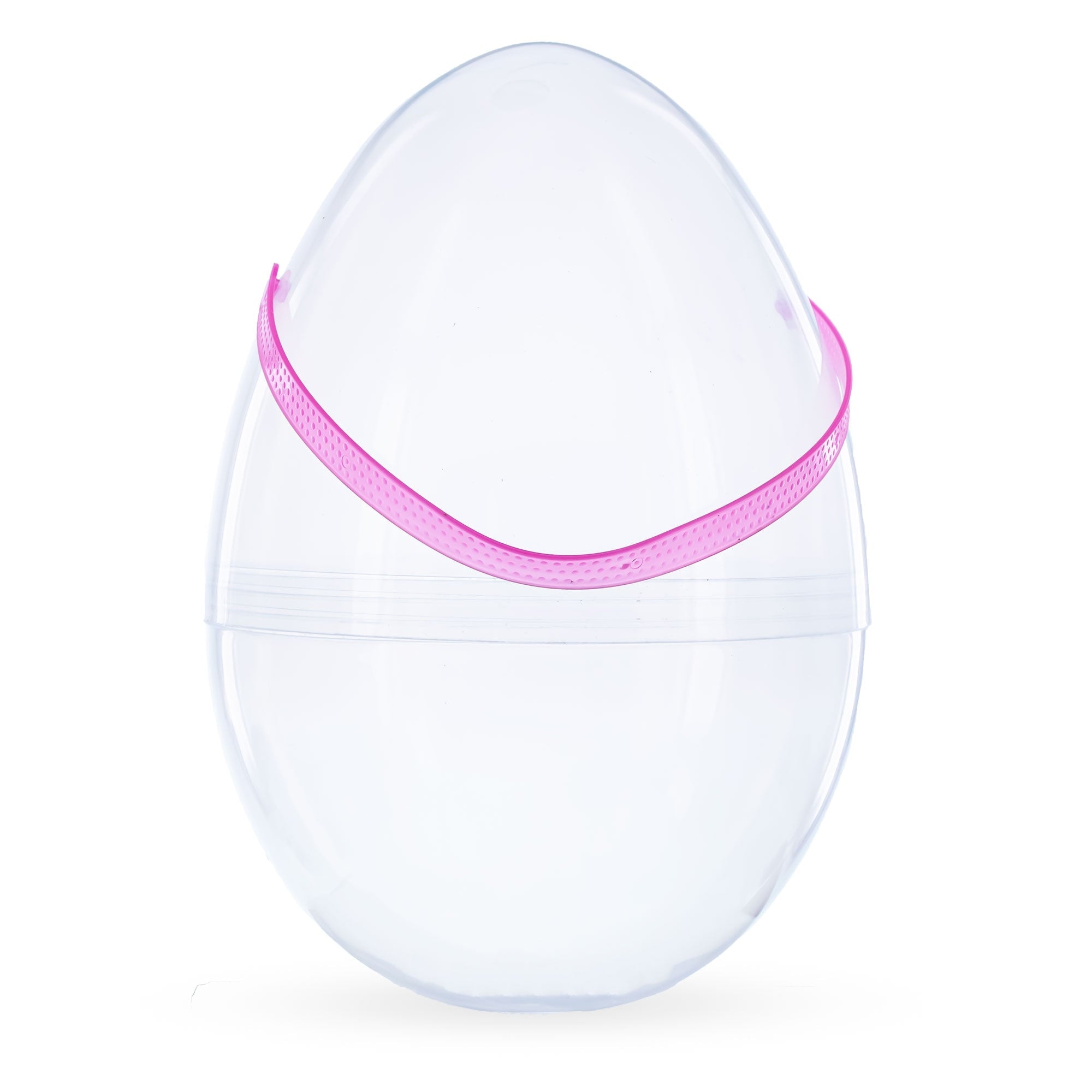 Set of 2 Transparent Jumbo Plastic Easter Eggs with Handles Large Size 10 Inches