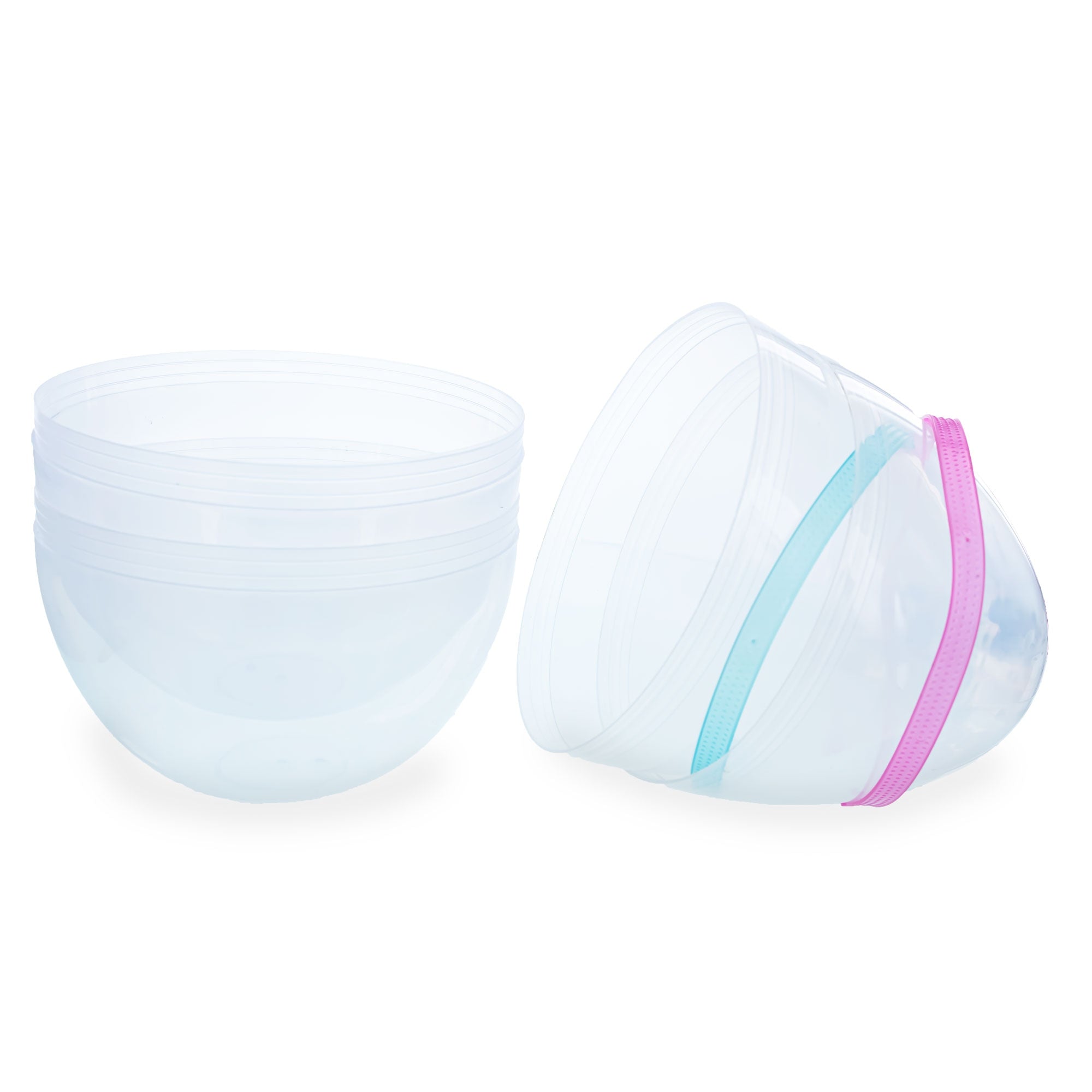 Set of 2 Transparent Jumbo Plastic Easter Eggs with Handles Large Size 10 Inches