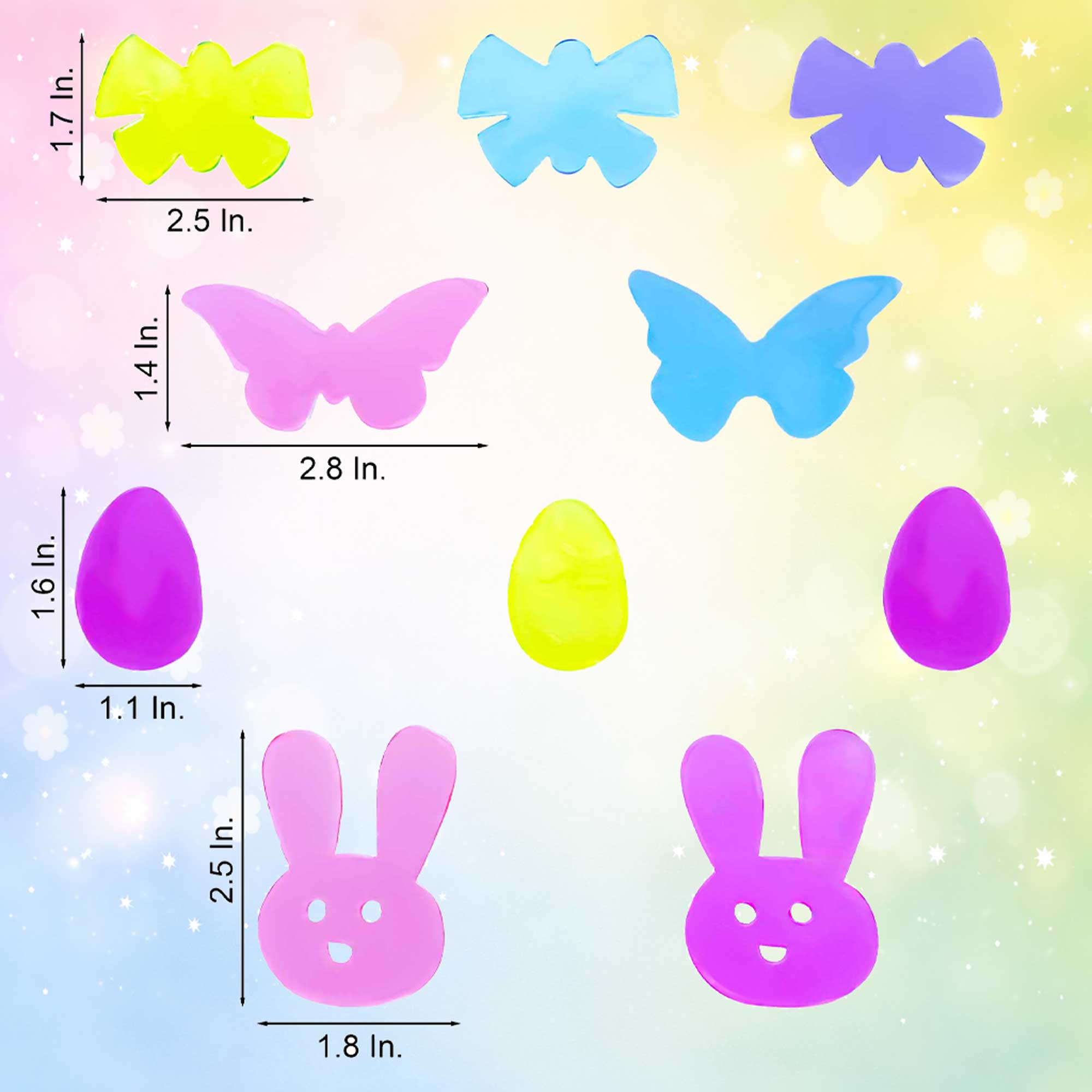 10 Easter Gel Window Clings Bunny Egg Butterfly Spring Home Party Décor