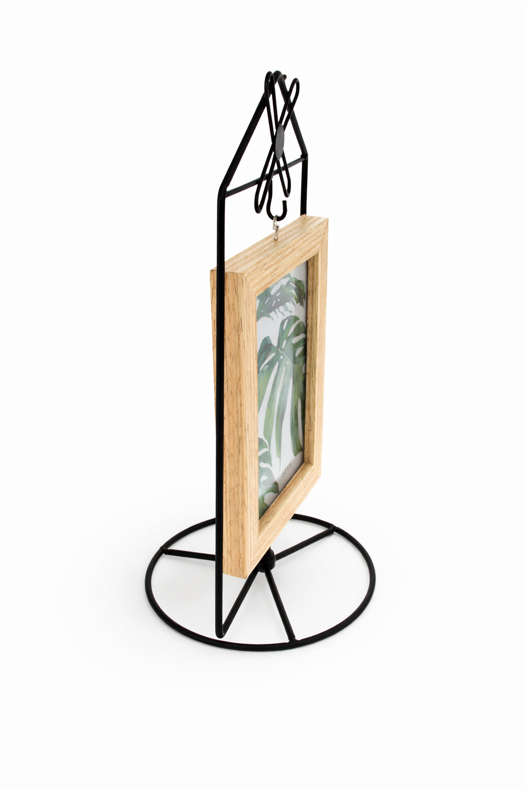Black Windmill Roof House Hanging Photo Picture Frame and Metal Ornament Stand 10.15 Inches