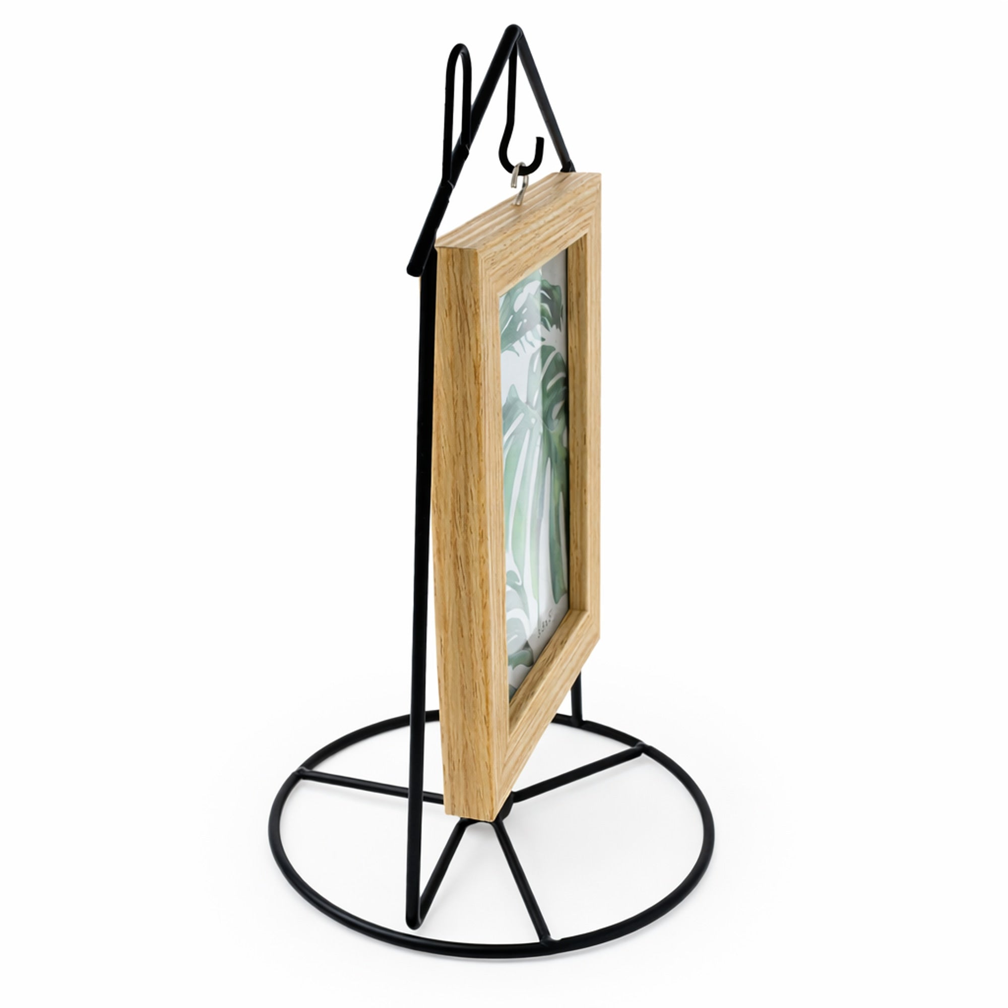 Black House-Shaped Hanging Photo Picture Frame and Metal Ornament Stand 8.7 Inches