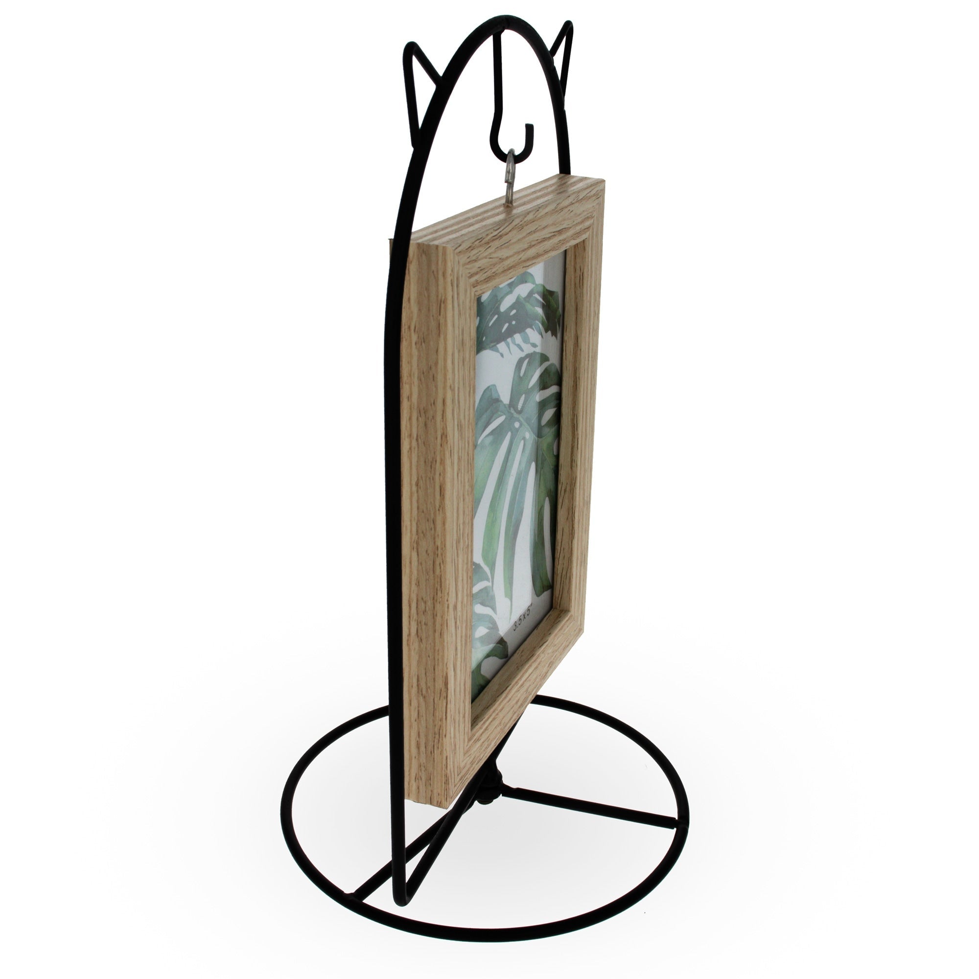 Black Cat Hanging Photo Picture Frame and Metal Ornament Stand 9.25 Inches