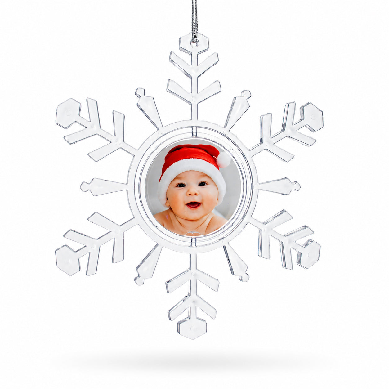 Clear Plastic Christmas Snowflake Frame Ornament
