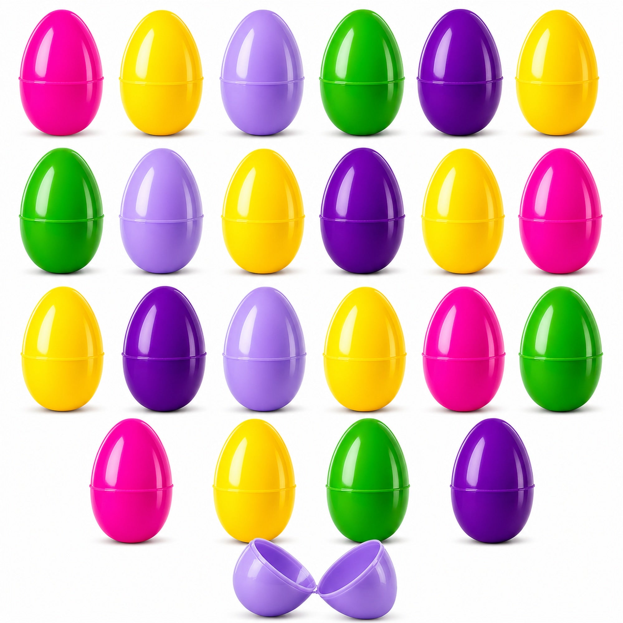 Set of 24 Mini Multicolored Plastic Easter Eggs 1.75 Inches