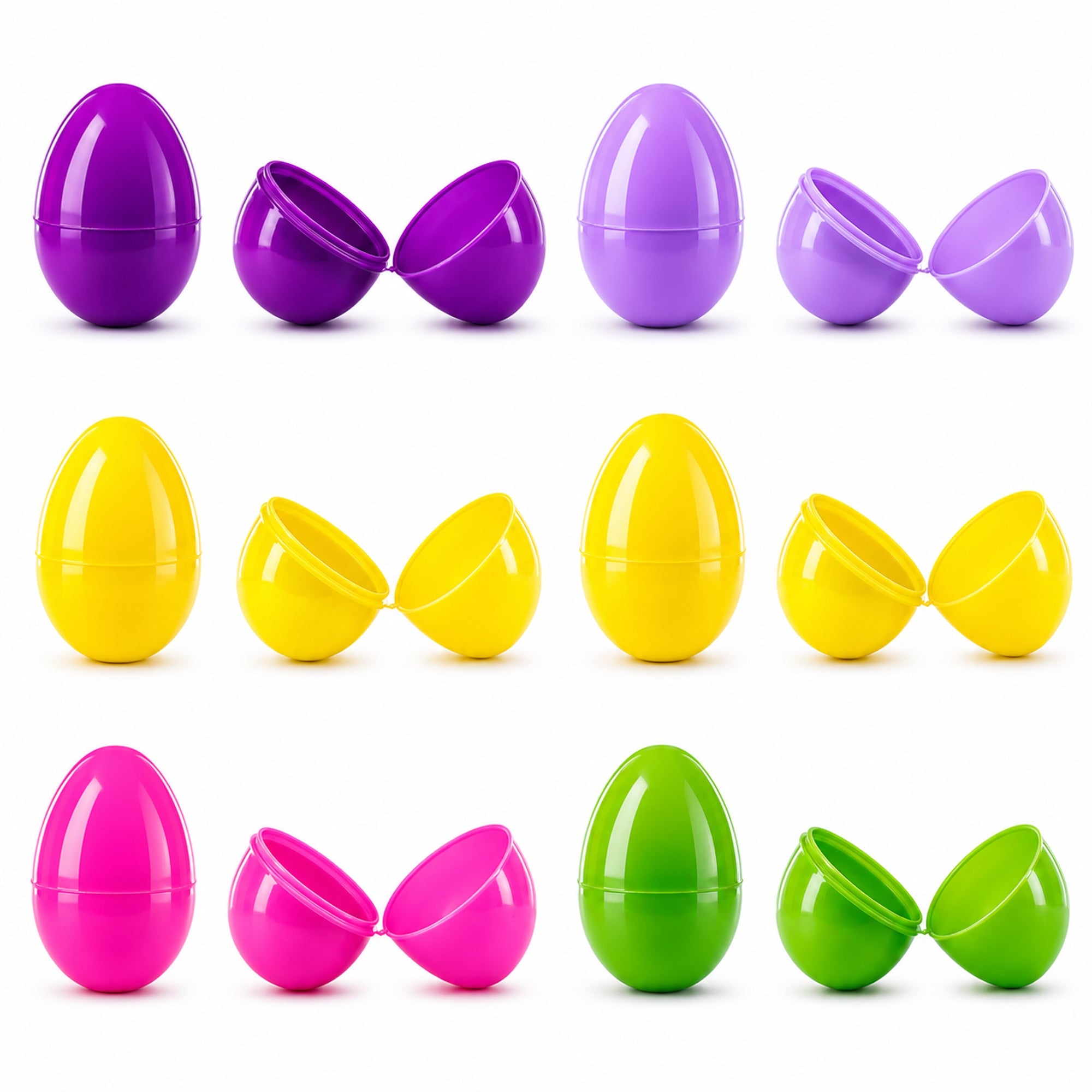 Set of 24 Mini Multicolored Plastic Easter Eggs 1.75 Inches