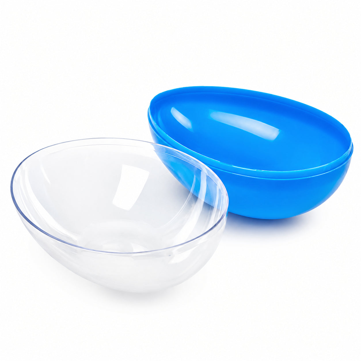 Large Fillable Clear Top Blue Bottom Plastic Easter Egg 5.1 Inches