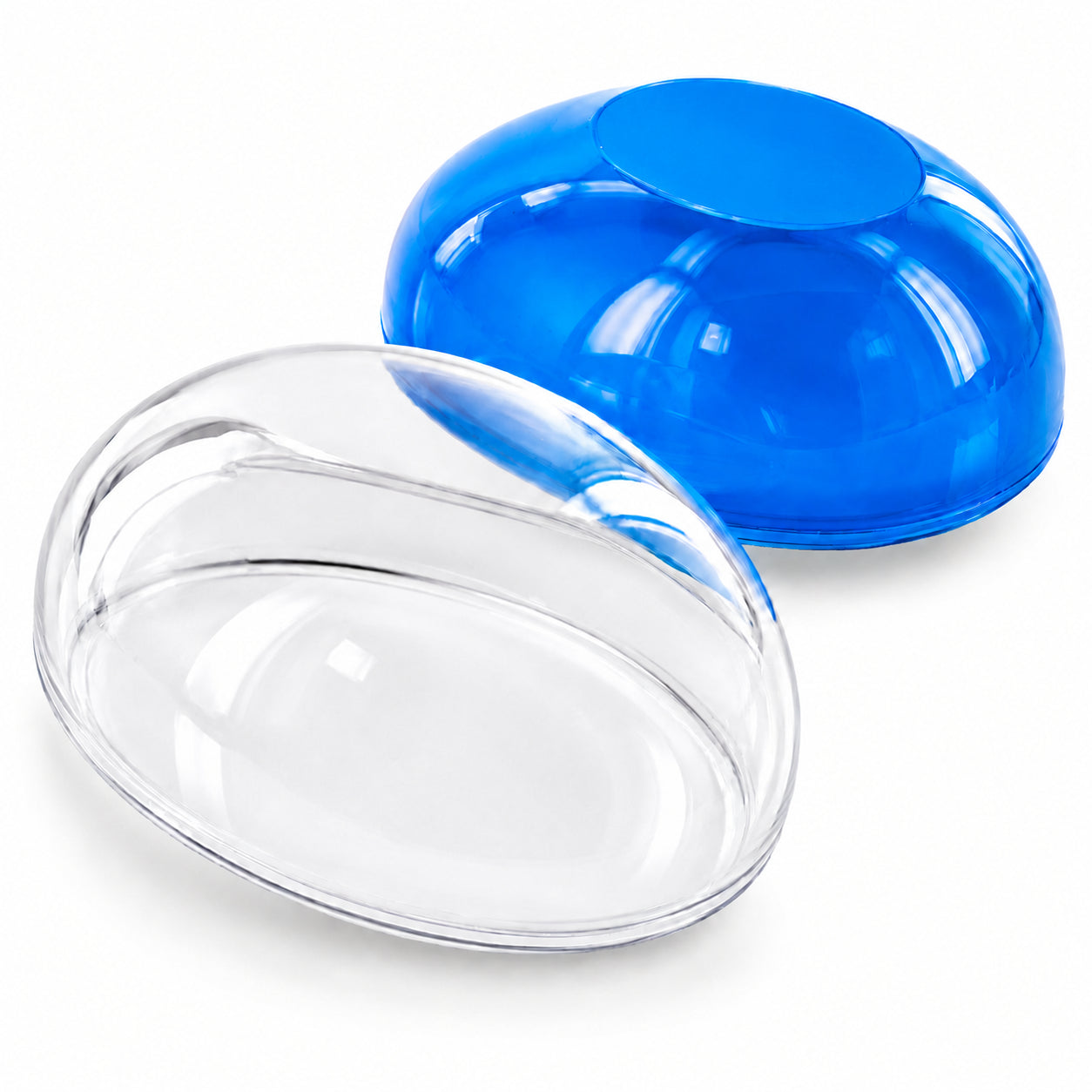 Large Fillable Clear Top Blue Bottom Plastic Easter Egg 5.1 Inches