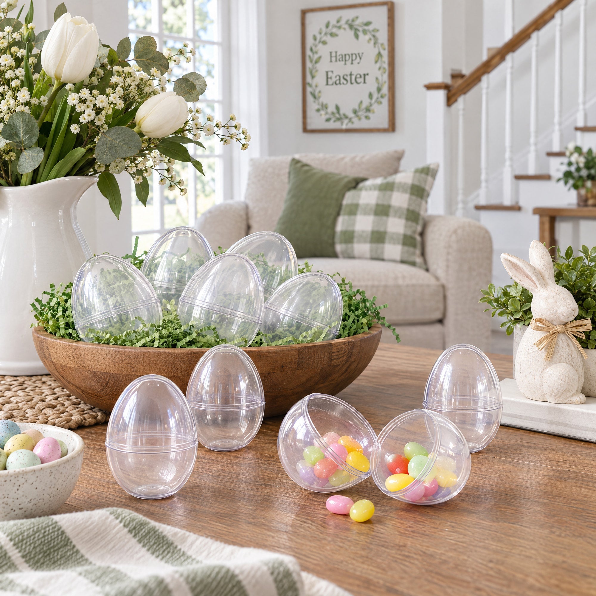 Set of 24 Glow in the Dark Easter Eggs - Large Night Prize Hunt 3.15 Inches