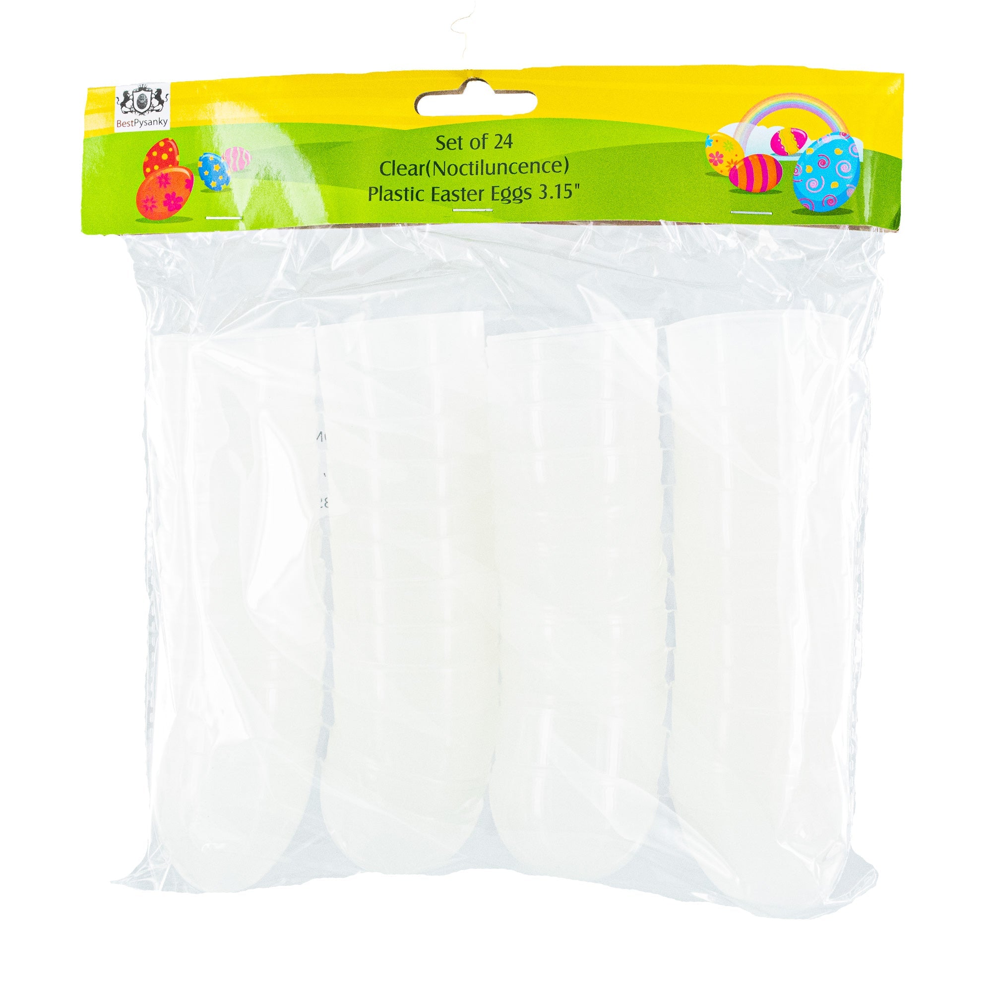 Set of 24 Glow in the Dark Easter Eggs - Large Night Prize Hunt 3.15 Inches