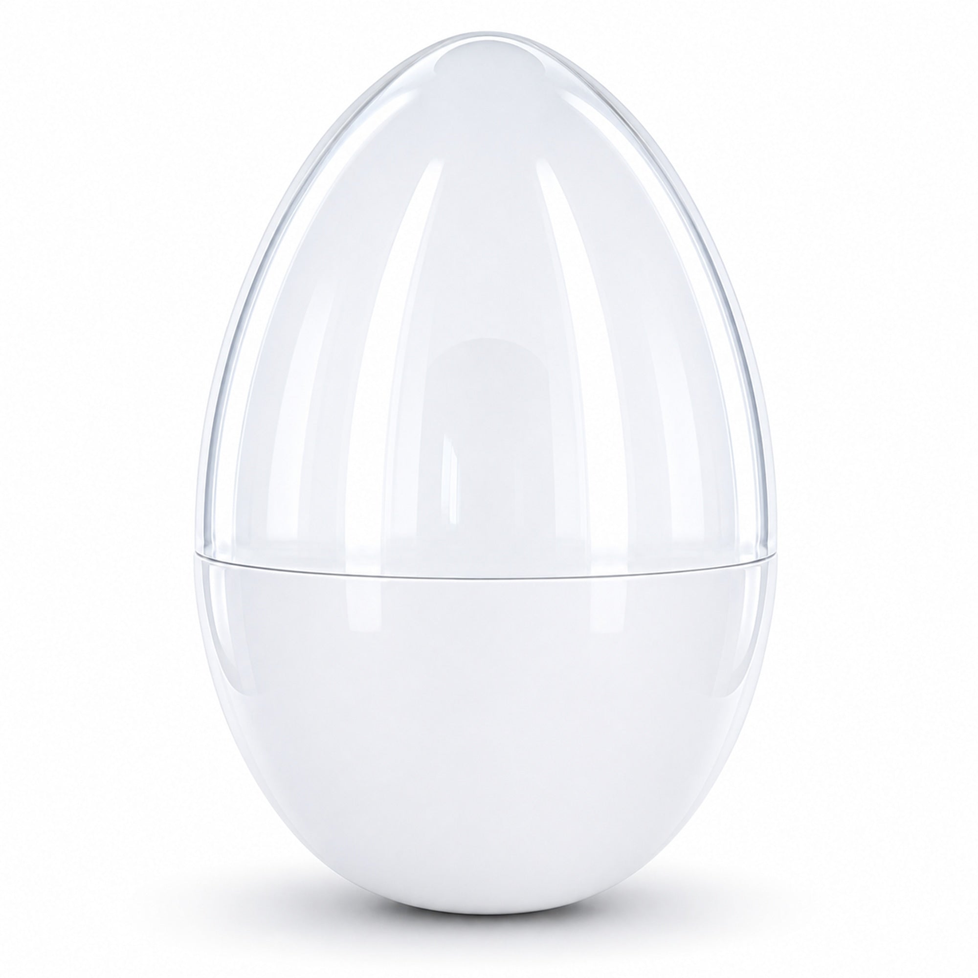 Giant Extra Large White Plastic Easter Egg Two Tones 12 Inches