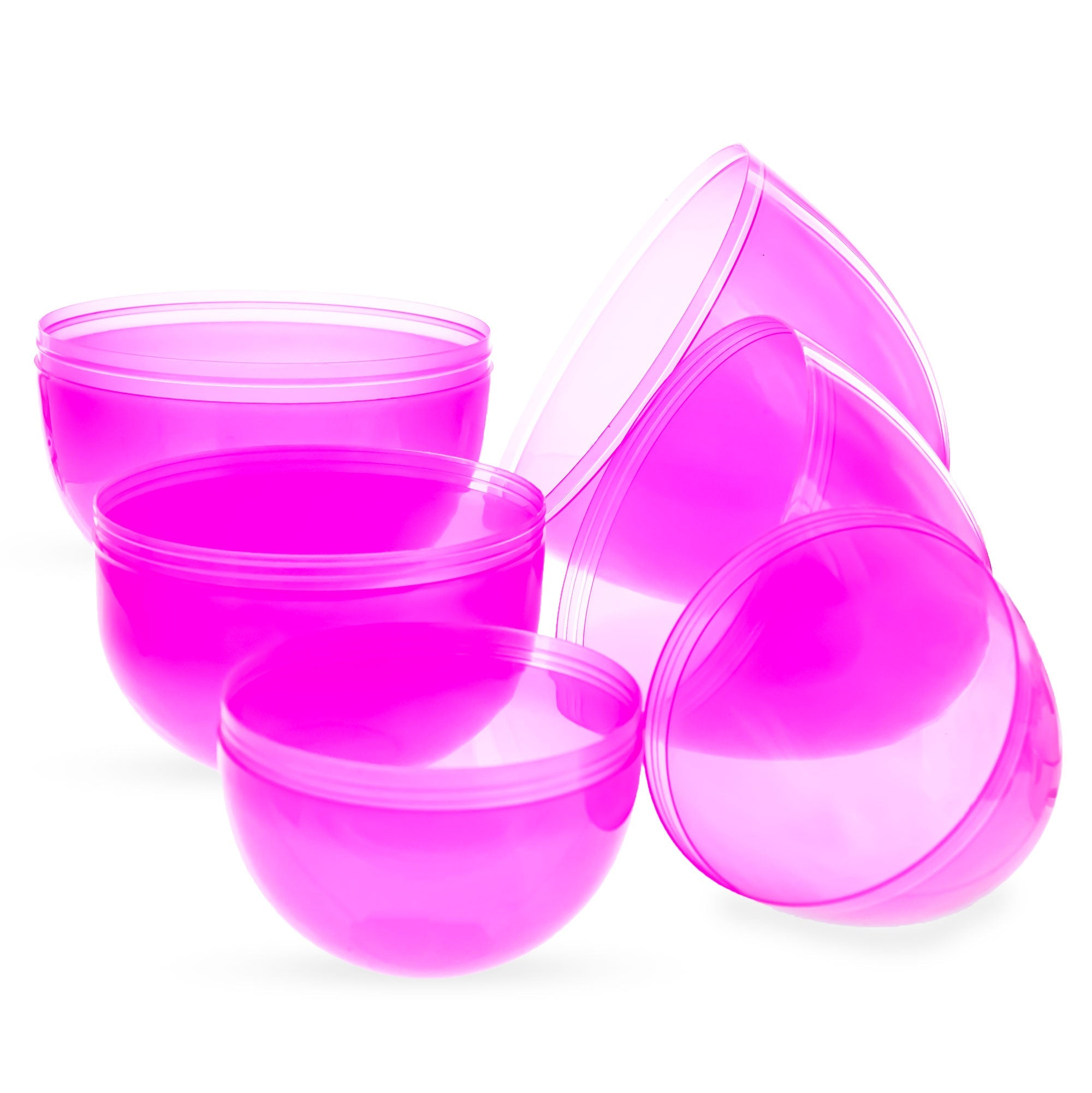 Set of 3 Giant Plastic Easter Eggs - Pink Jumbo Fillable Decor 10 Inches