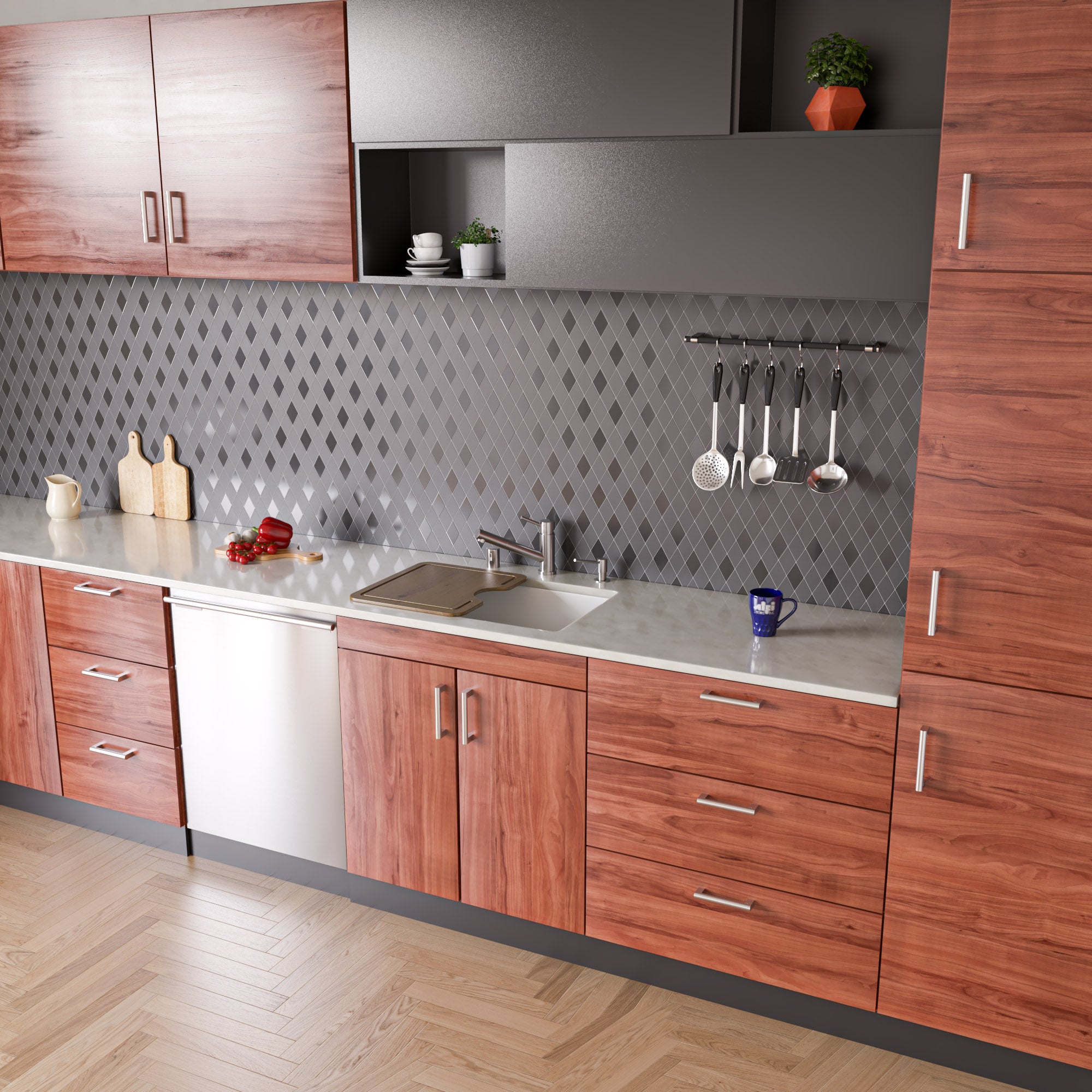 ALFI brand AB2420UM-W White 24'' Undermount Single Bowl Granite Composite Kitchen Sink