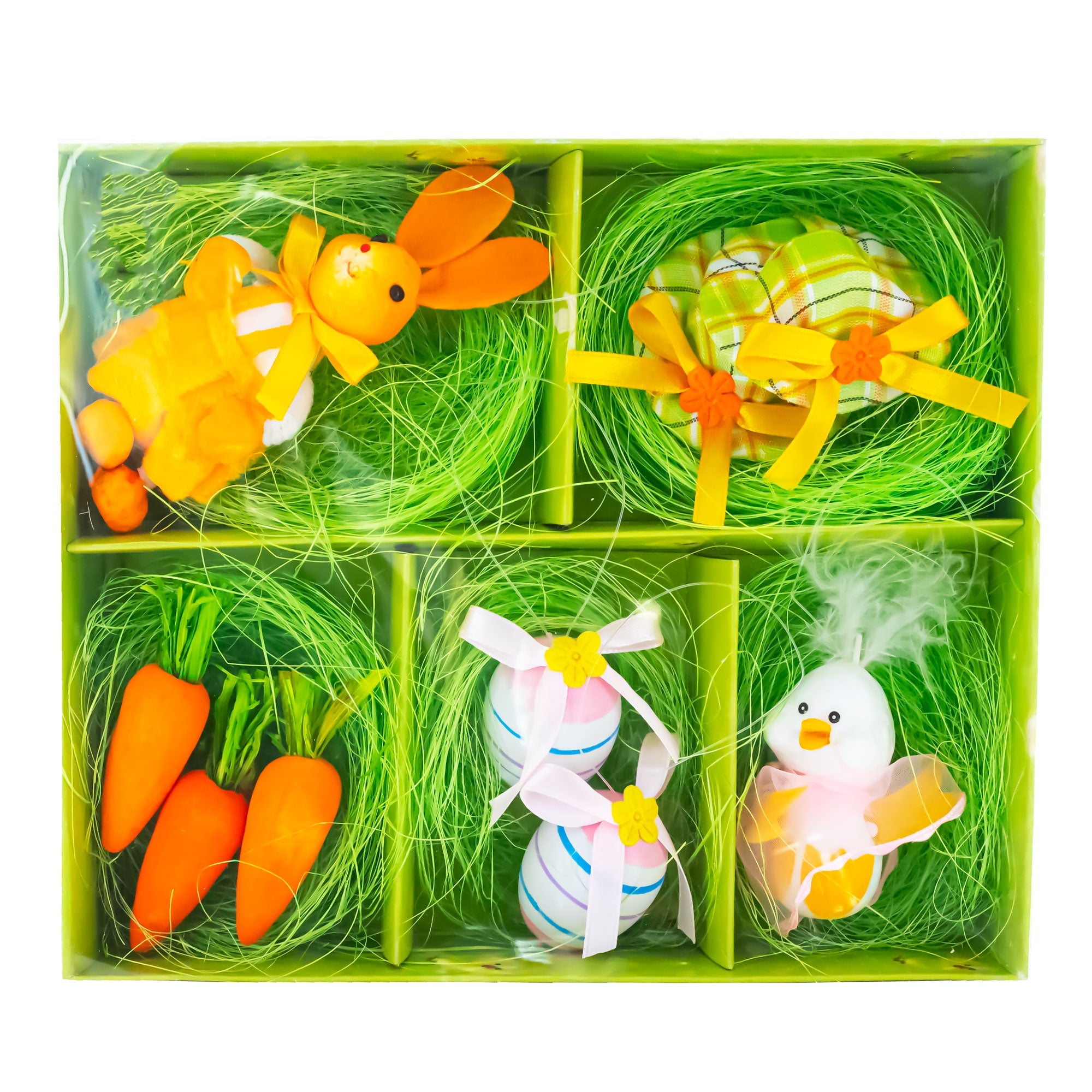 Set of 9 Easter Nest Figurine Accents - Spring Table Display 4 Inches