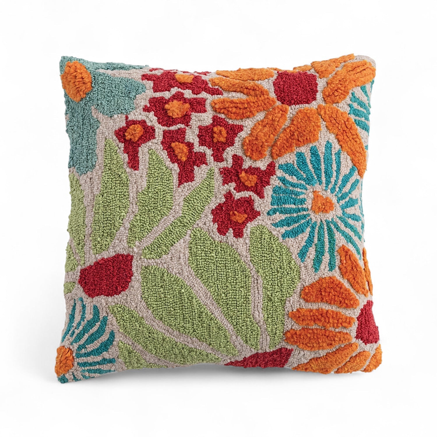 Vibrant Square Tufted Floral Throw Pillow | Indoor & Outdoor