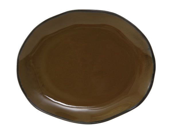 Tuxton GAR-023 Vitrified China Platter Red Rock - 13.25 in. - 1 Dozen