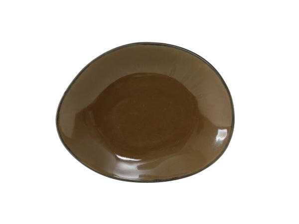 Tuxton GAR-650 Vitrified China Ellipse Plate Red Rock - 8.375 in. - 1 Dozen