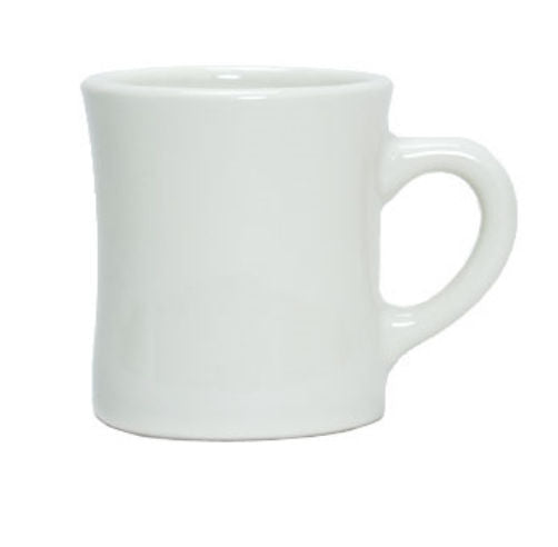 Tuxton China BWM-090B Diner Mug 9 oz. - White  - 2 Dozen