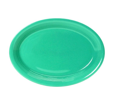 Tuxton China CTH-0962 9.75 in. x 7 in. Concentrix Oval Platter - Cilantro  - 2 Dozen