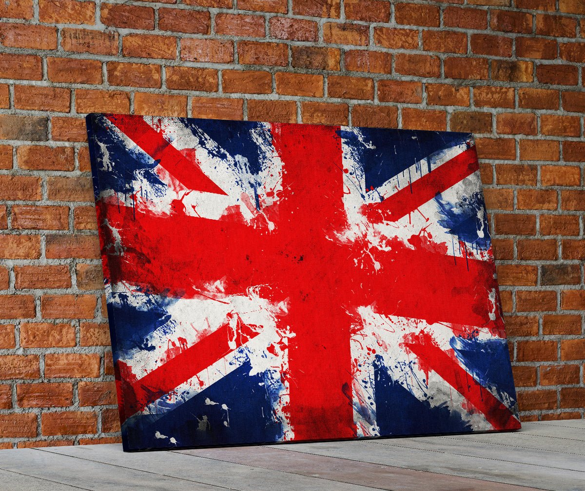 Union Jack Abstract Flag Framed Canvas Wall Art British flag UK