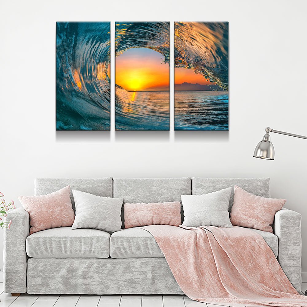 Wave Carve Limited Edition 3-Piece Wall Art Canvas
