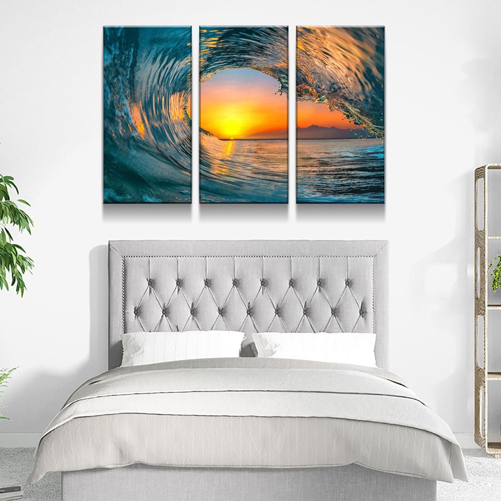 Wave Carve Limited Edition 3-Piece Wall Art Canvas