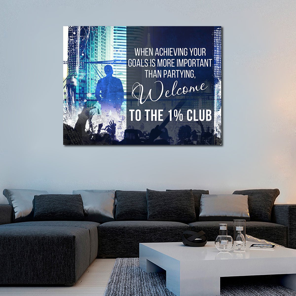 Welcome To The 1% Club Canvas Wall Art Motivational Wall Decor