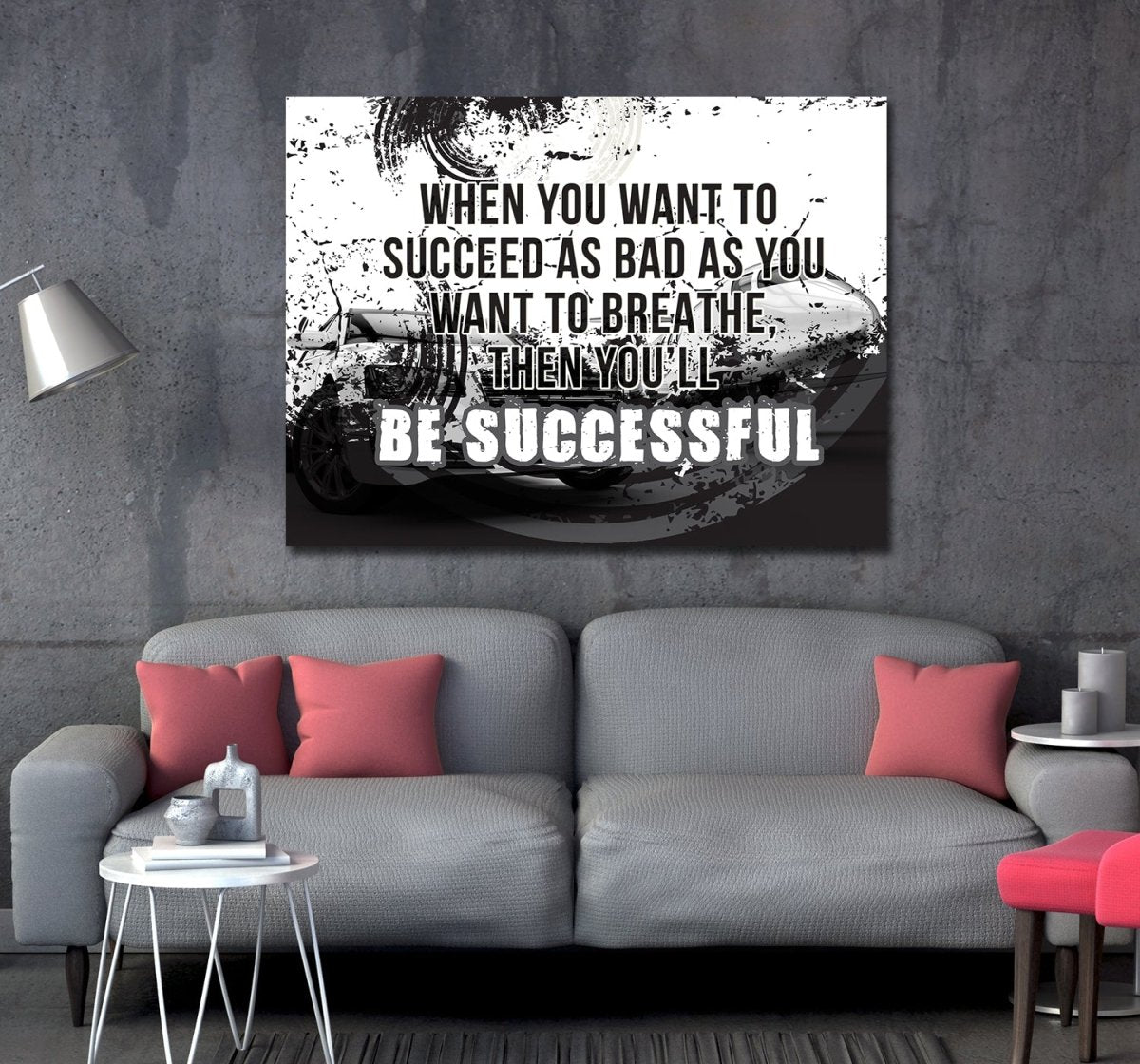 When You Want To Succeed As Bad As You Want to Breathe Canvas Wall Art, Motivational Quote