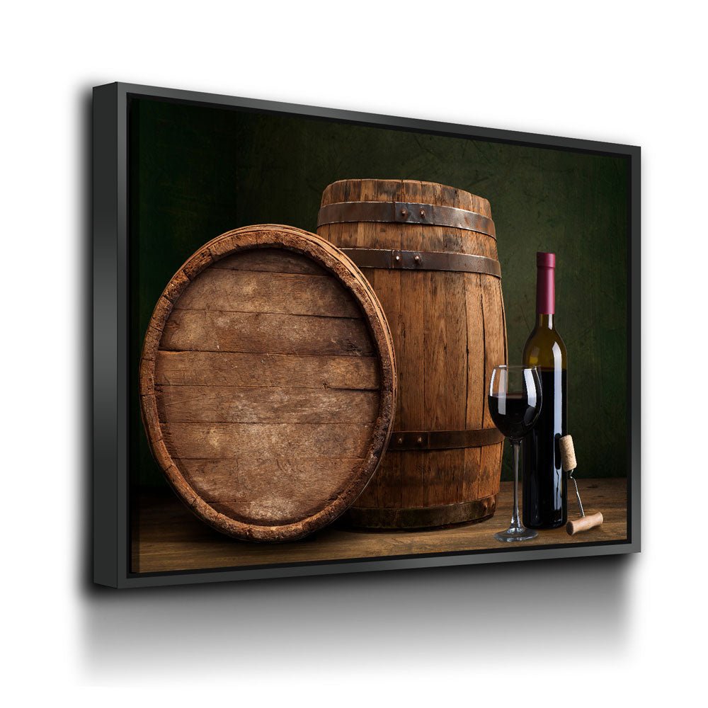 Wine & Barrels Canvas Wall Art, Wine Lovers Decor