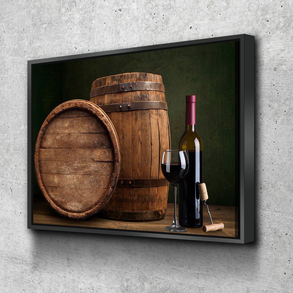 Wine & Barrels Canvas Wall Art, Wine Lovers Decor
