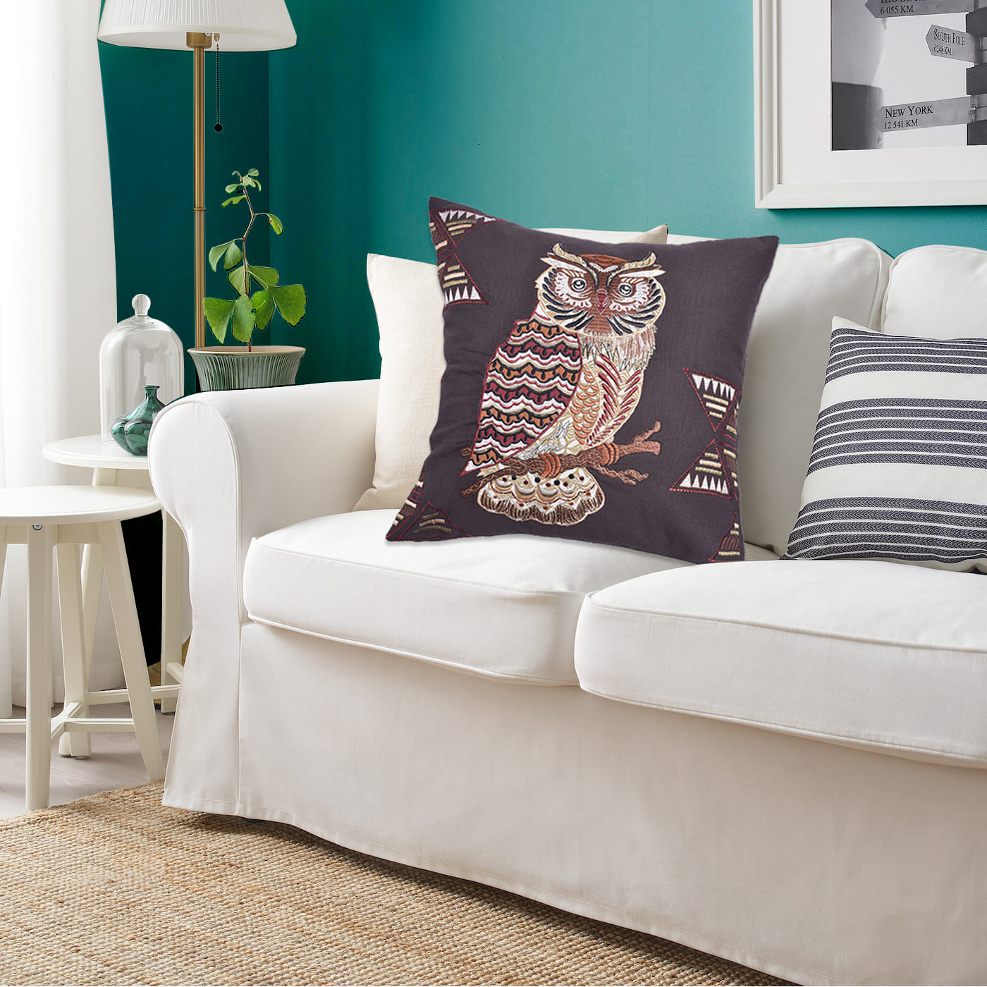 Owl Printed Design Throw Pillow Covers - Set of 2 and 4, 18 x 18 Inches