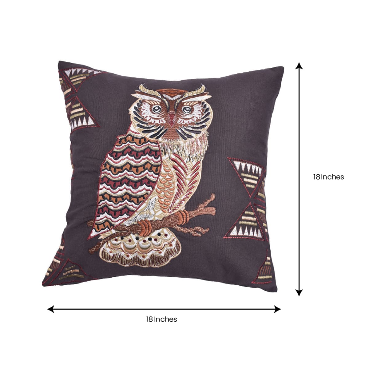 Owl Printed Design Throw Pillow Covers - Set of 2 and 4, 18 x 18 Inches