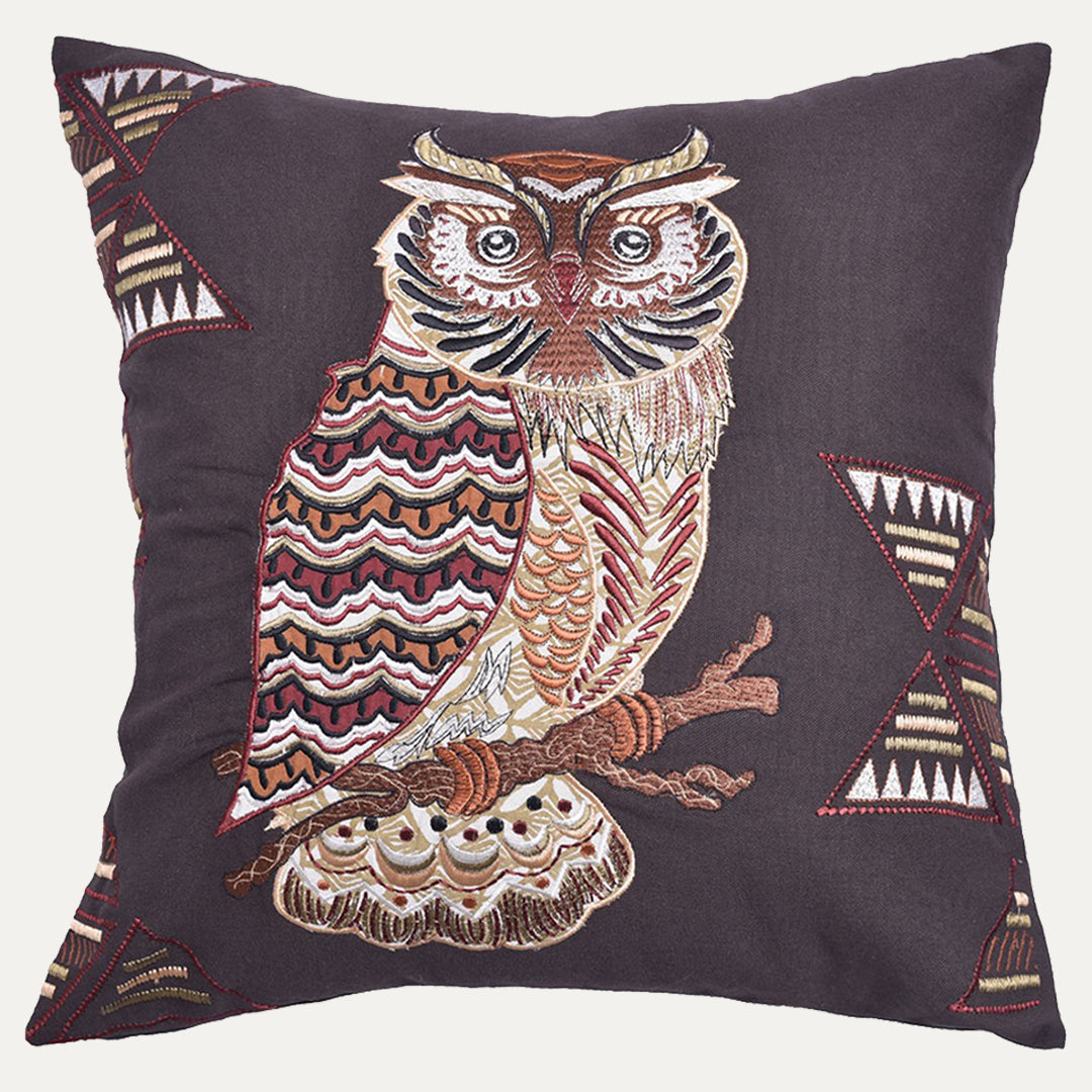 Owl Printed Design Throw Pillow Covers - Set of 2 and 4, 18 x 18 Inches