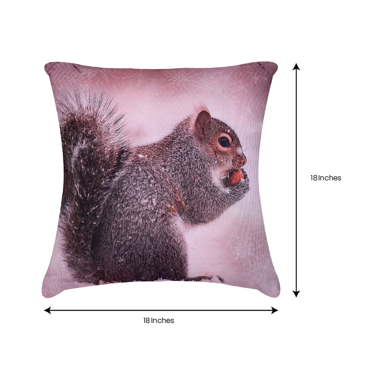 Squirrel Printed Throw Pillow Covers - Set of 2 and 4, 18 x 18 Inches