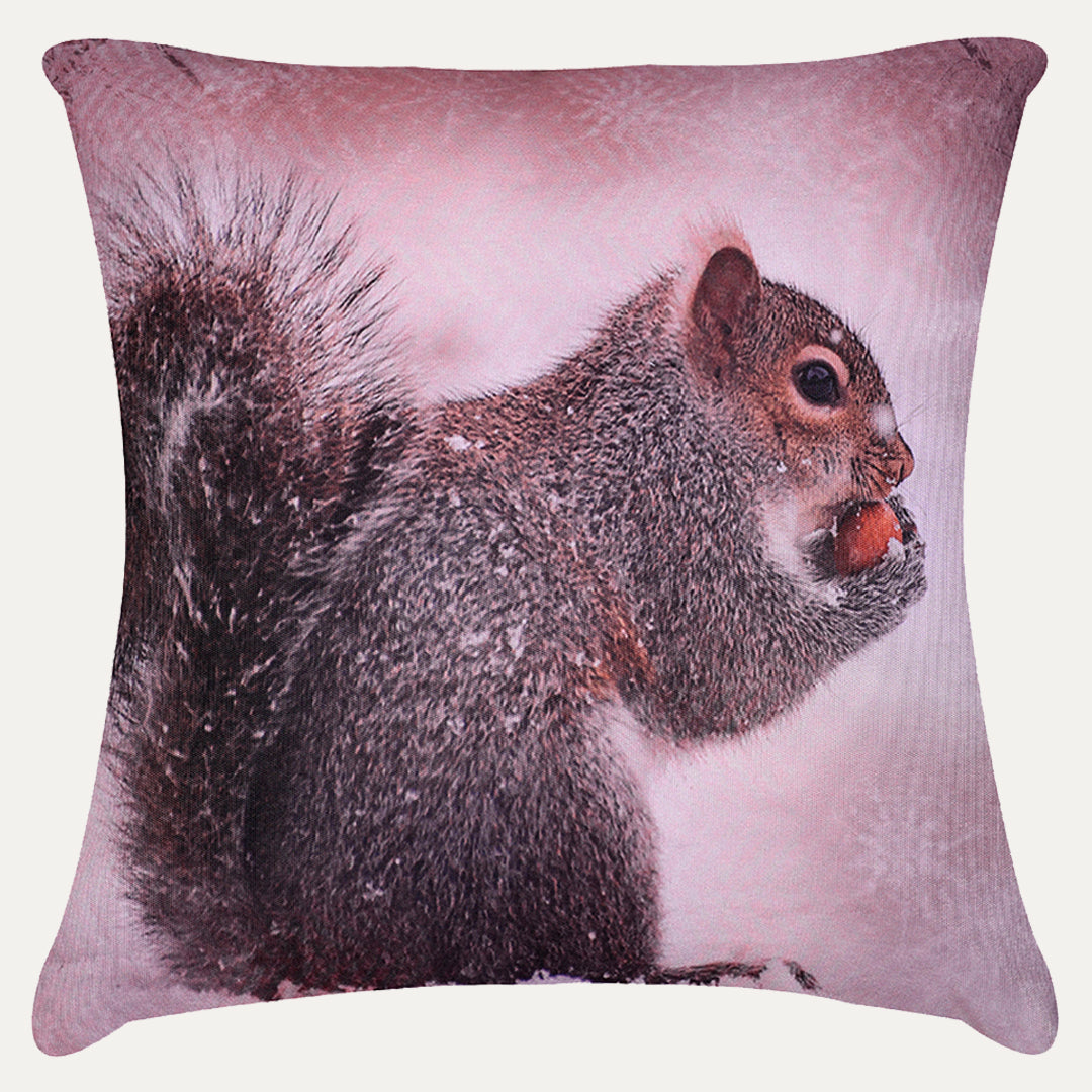 Squirrel Printed Throw Pillow Covers - Set of 2 and 4, 18 x 18 Inches