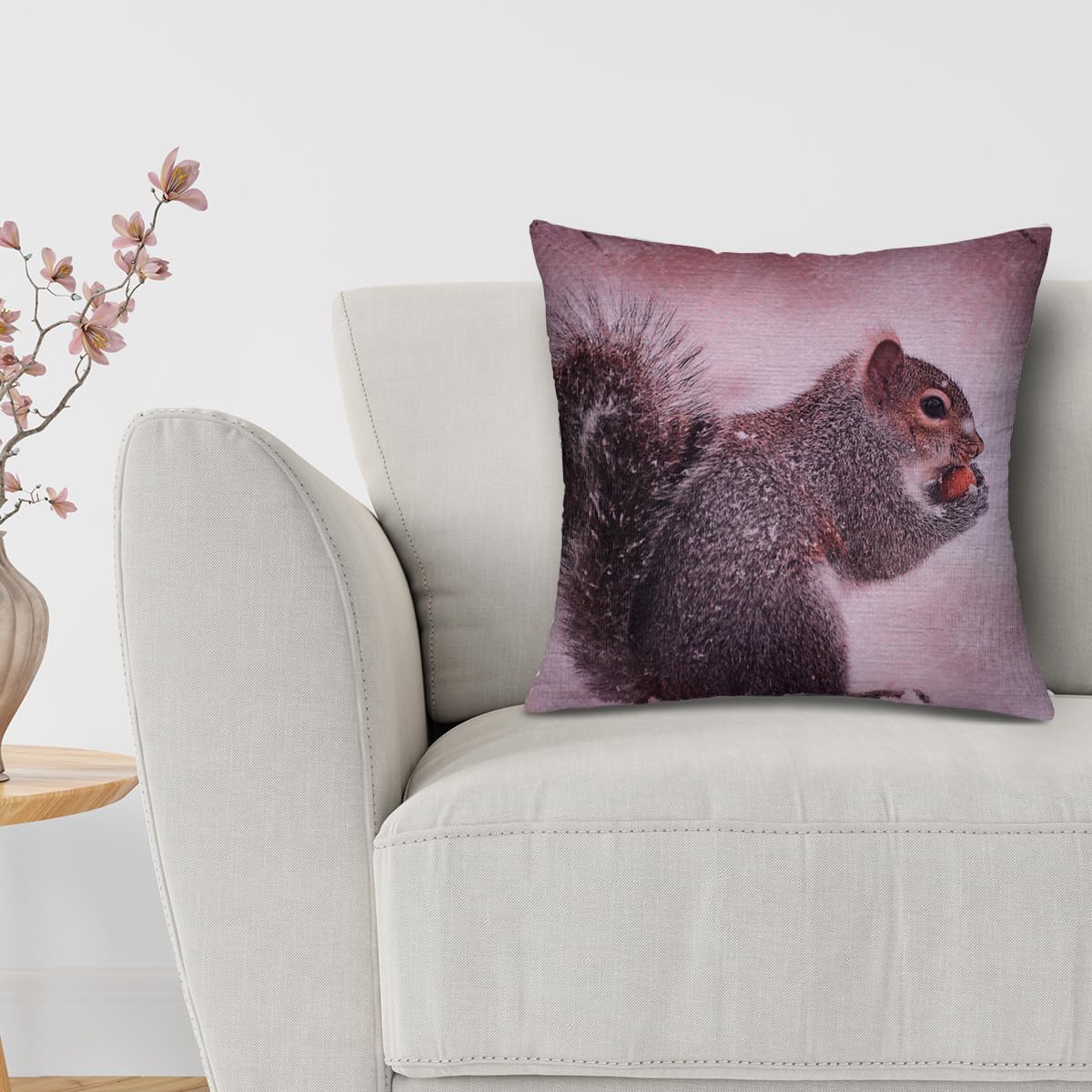 Squirrel Printed Design Throw Pillow Covers