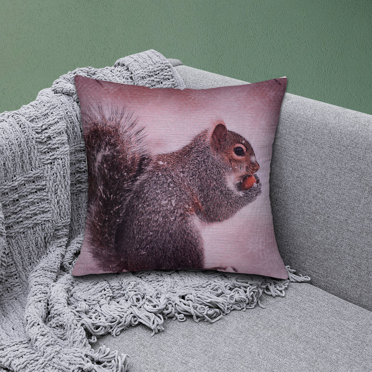Squirrel Printed Design Throw Pillow Covers