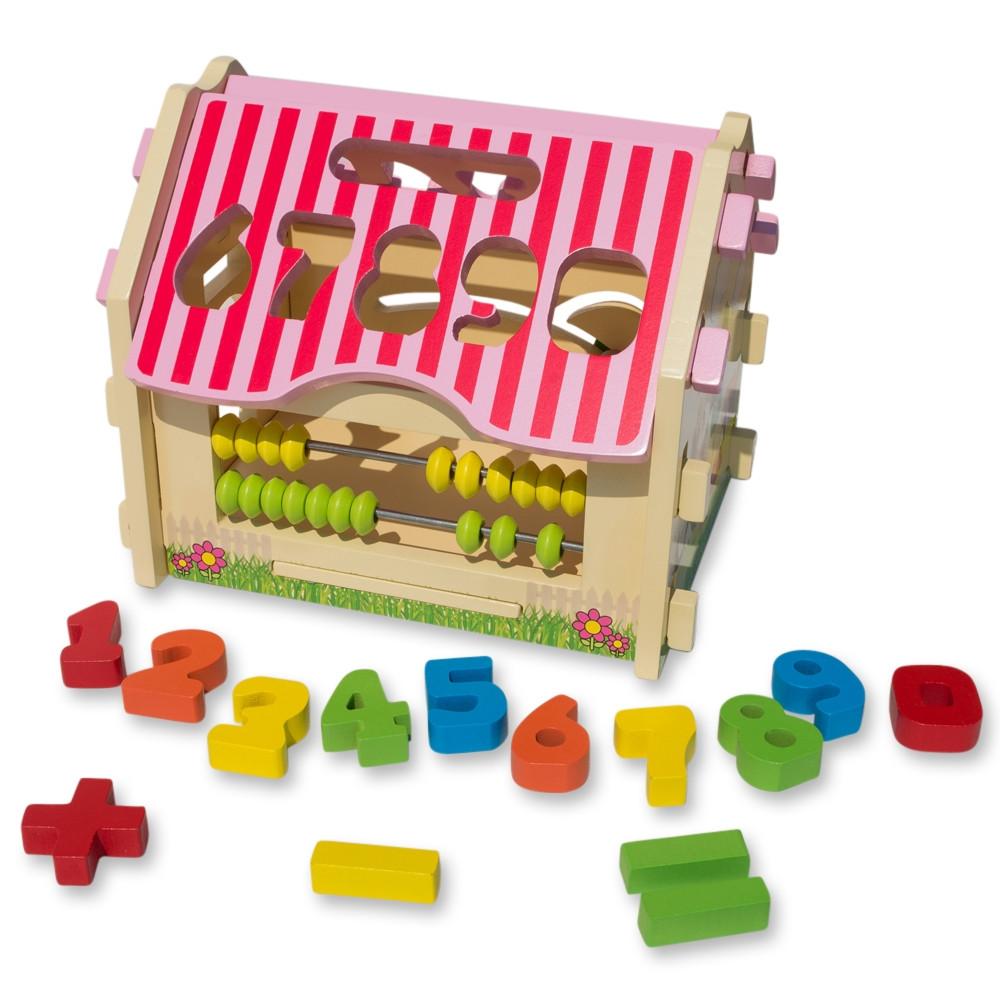 Wooden Counting House with Numbers & Abacus